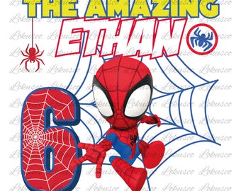 Anniversaire personnalisé Spidey et ses amis Png, Spidey et ses incroyables amis Png, fête d'anniversaire de famille, police Spidey, téléchargement numérique
