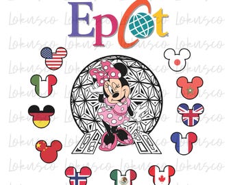 Disney Minnie Epcot PNG, Minnie Mouse PNG, Férias em Família PNG, Magic Kingdom PNG, Modo Férias PNG, Viajante do Mundo Epcot, Download Instantâneo