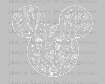Disneyland Mickey Snacks png, Mickey Snackgoal png, drycker och mat png magiskt kungarike png familjesemester, digital nedladdning