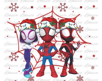 Christmas Spidey And His Amazing Friends Png, Spidey Christmas Png, Peter Parker Png, Miles Morales Png, Gwen Stacy Png, Instant Download