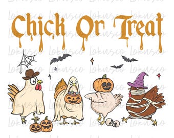 Halloween Chicken Ghost png, Chick Or Treat Dripping png, grappige Spooky Chicken png, trendy Halloween-shirtontwerp, digitale download