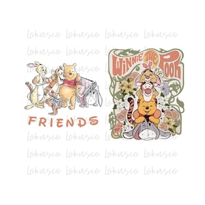 Winnie The Pooh Bundle Two-Side PNG, Winnie The Pooh Sublimation, Family Vacation Png, Family Trip Png, Only Png