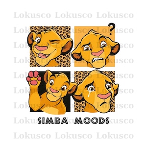 Lion Moods Svg Png, Lion King Svg Png, Simba Svg Png, The Lion King Sublimation, Digital download