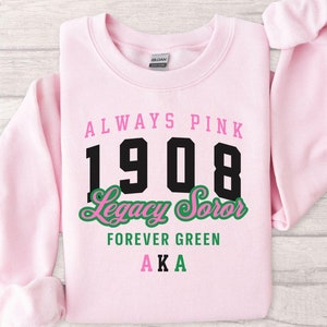 AKA 1908 Legacy Sweatshirt Soror Alpha Kappa Alpha Greek Apparel, AKA Sorority Gear, AKA Paraphernalia, Greek Letter Hoodie, aka Gift Idea