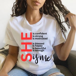 Inspirational TShirt for Black Woman, Black Women Tshirt, Melanin Shirt, Black Girl Magic, African American Clothing, She Shirt for Women