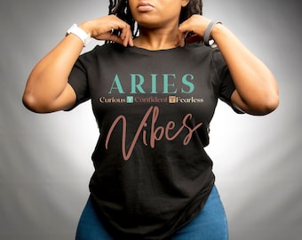 Aries Zodiac Shirt for Black Women, Zodiac Gift, Aries Gift, Aries Tshirt, Black Girl Tshirts, Brown Skin Girl, Zodiac Aries Shirt