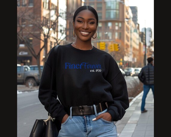 Zeta Phi Beta Sweatshirt Blue and White Greek Life Pullover for College Students Perfect for Sorority Events Casual Wear and Sorority Gifts