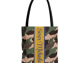 Pretty Poodles Sigma Gamma Rho Tote Bag – SGRho Sorority Gift – Greek Paraphernalia for Sorors, Neophytes, D9 Events & Daily Use Bag Camo