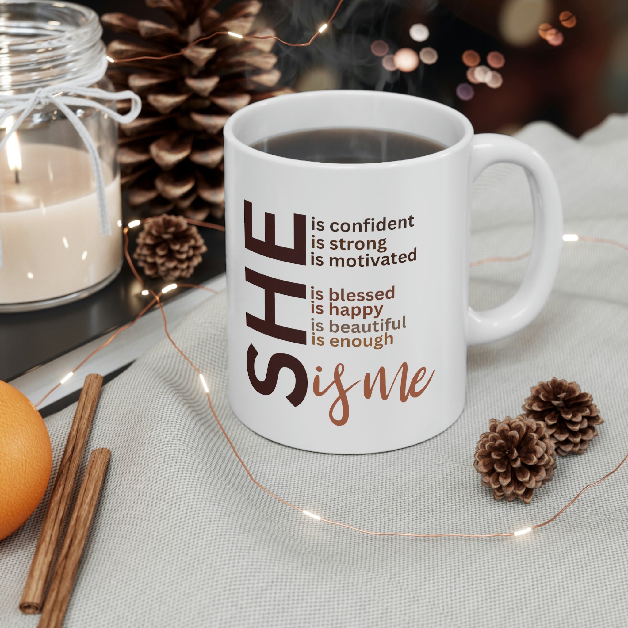 Black Girl Magic Inspirational Mug for Black Woman, Black Girl Inspirational Mug Gift Idea, Brown Skin Girl Mug