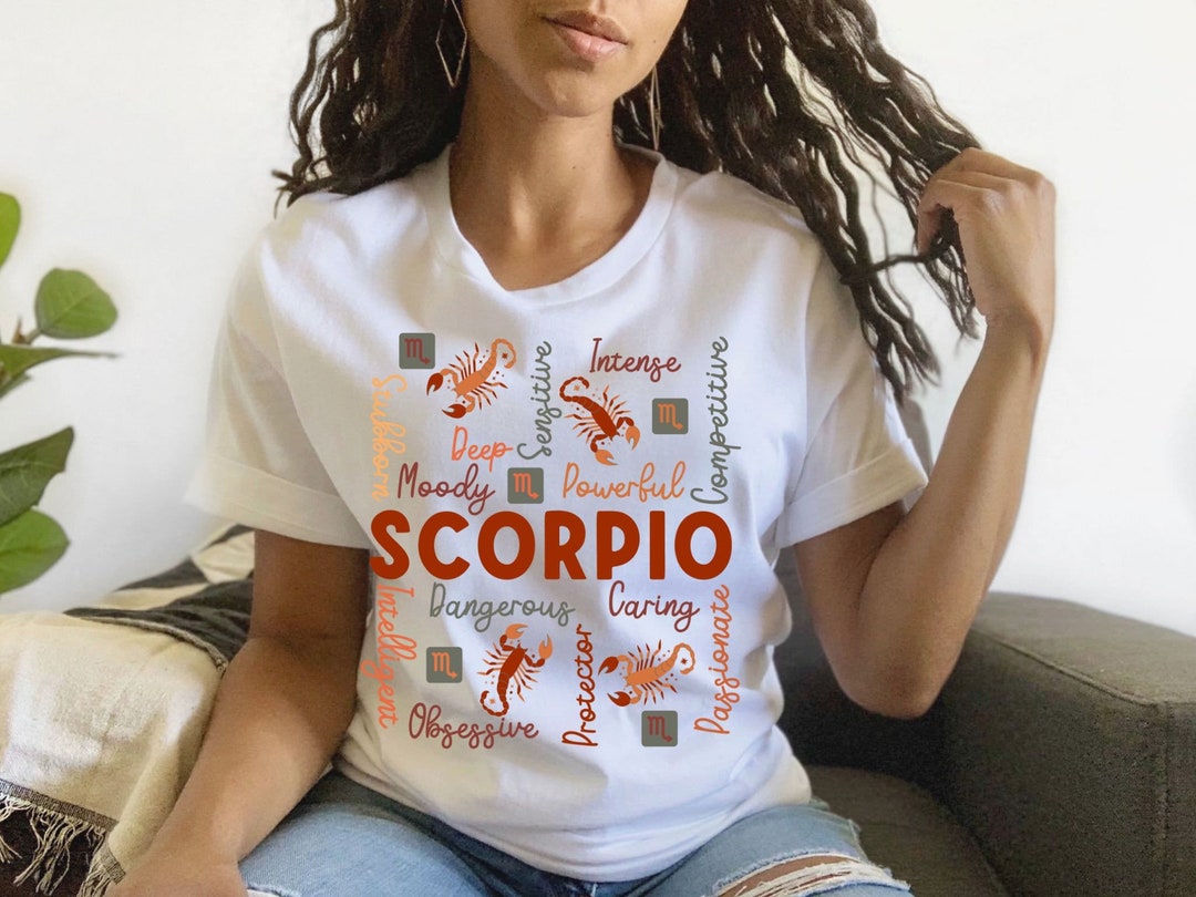 Scorpio Black Afro Natural Hair Word Cloud Birthday T-Shirt