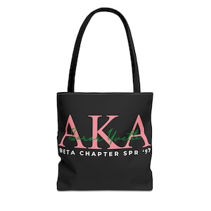 Personalisierte AKA Einkaufstasche Sorority Geschenk Stilvolle Alpha Kappa Alpha Tasche Benutzerdefinierte griechische Buchstabe Tote Pink und Grün AKA Zubehör für Frauen