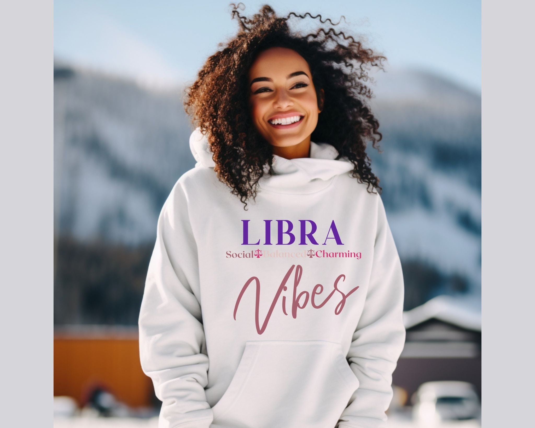 Libra Vibes Hoodie Sweatshirt for Women Zodiac Gift, Birthday Gift for Libra, Libra Shirt, Woman Libra Sweatshirt, Astrology Libra Shirt