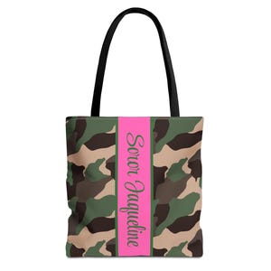 Personalized Alpha Kappa Alpha AKA Tote Bag Paraphernalia with Custom Name Sorority Gift AKA Sisters Pink Green Greek Accessories AKA Sorors