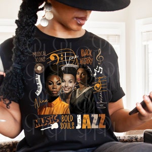 Black Music History Tshirt, Black History Month, Music Lover, Gift for Black Women Shirts, Black History Tee, Music Icons, African American