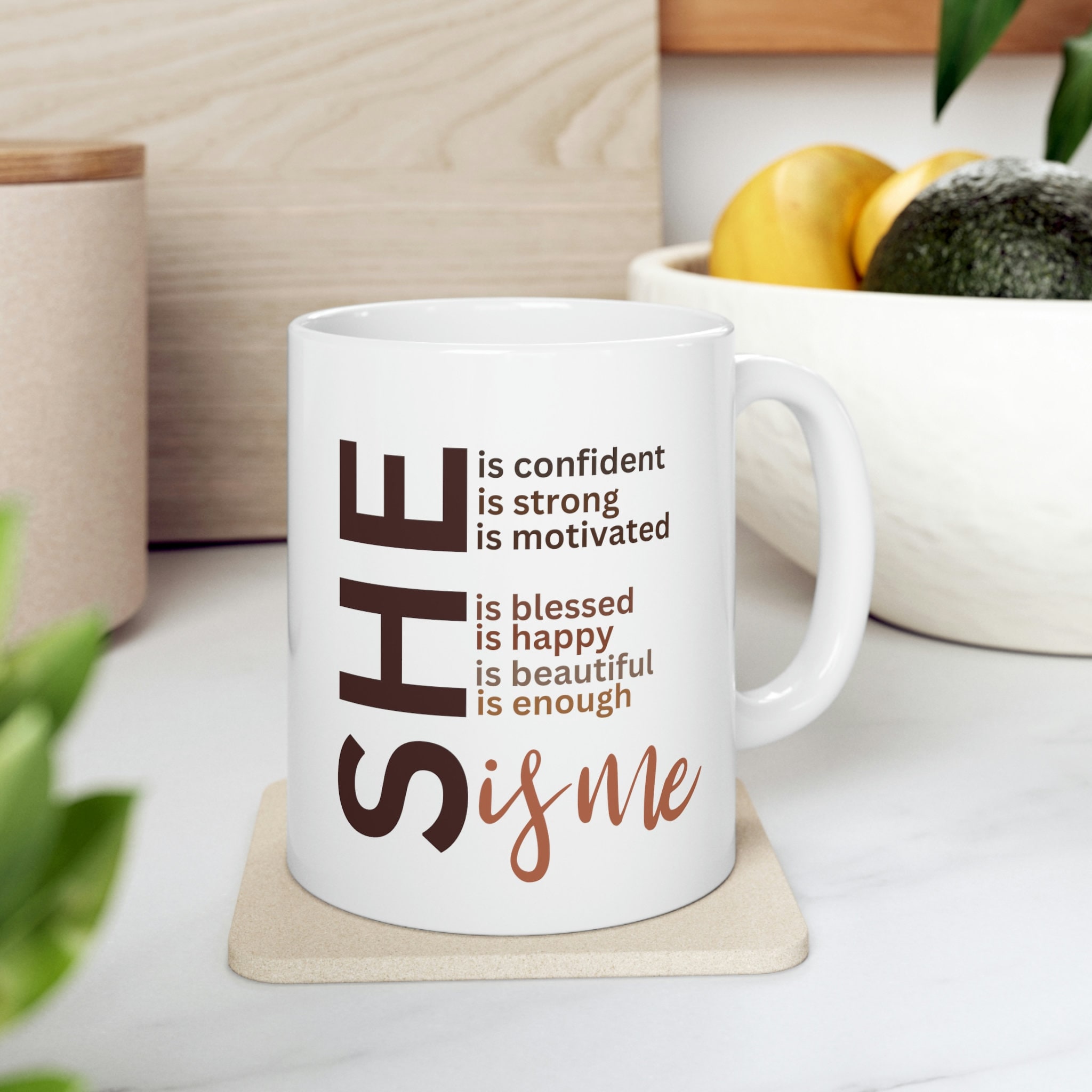 Black Girl Magic Inspirational Mug for Black Woman, Black Girl Inspirational Mug Gift Idea, Brown Skin Girl Mug