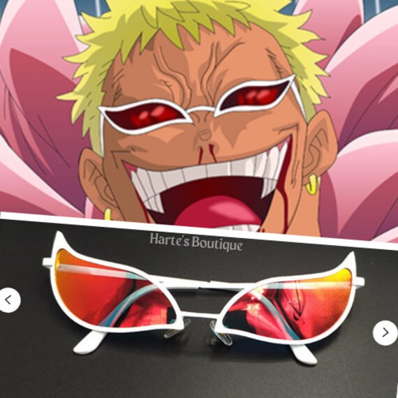 Anime Doflamingo Glasses Accessories One-piece Cosplay Props cat eye metal  sunglasses women men 2023 rave party punk glasses - AliExpress