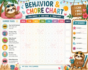 Tableau de comportement quotidien des enfants : choix positifs, système de récompenses