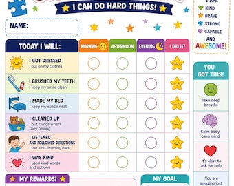 Daily Kids Chore Chart: Make Cleaning Fun, Reward System Included