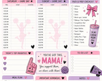 Competition Cheer Mom Weekly Planner for Busy Moms (Digital Download)