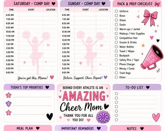 Competition Cheer Mom Weekly Planner for Busy Moms (Digital Download)