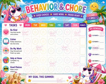 Daily Behavior Chart for Kids: Positive Choices, Rewards System