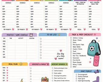 sports Mom and dad Weekly Planner for Busy parents (Digital Download)