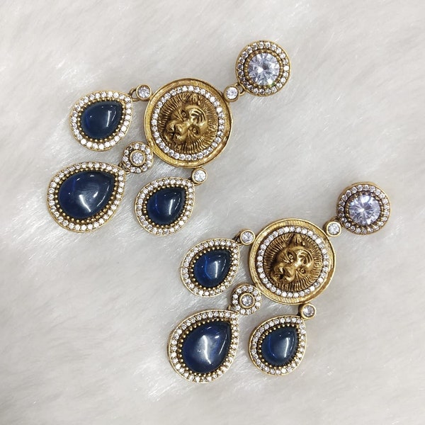 Brass Designer Sabyasachi Earrings ,Sabyasachi Inspired Earing, Occasion: Party , Multicolor earrings