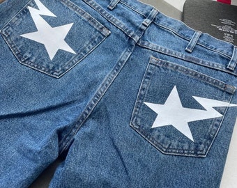 Custom bape y2k star pants