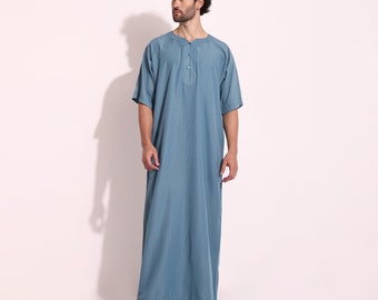 Arabic Long Thobe,Mens Thobe Jubba Islamic Clothing Muslim Kaftan Emirati Omani Robe Arab Tassel,good quality product.