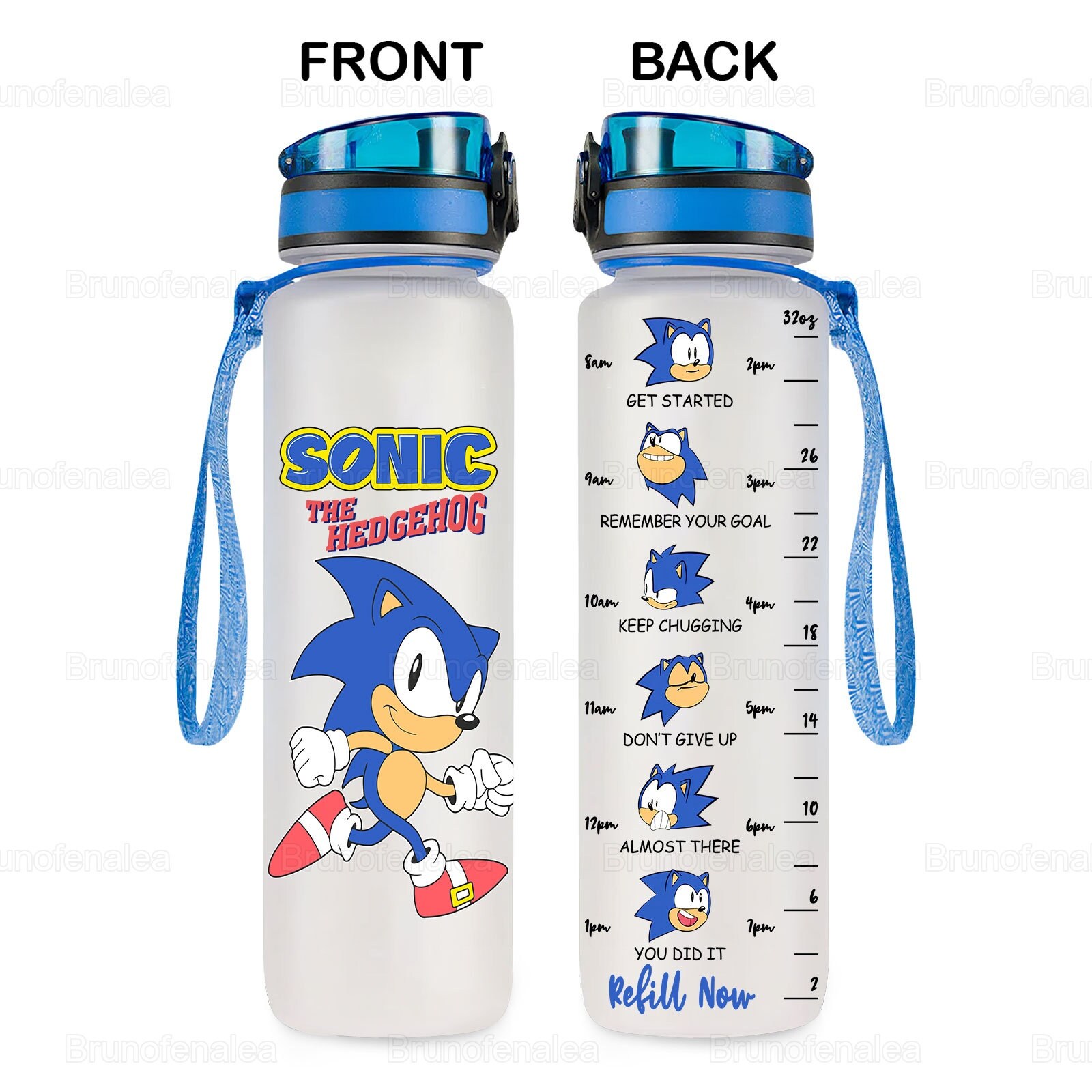 Sonic Kids Water Bottle Sonic the Hedgehog Bottle Blue Etsy
