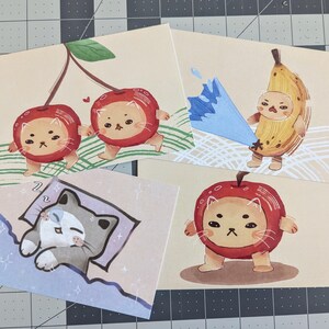 Mini-cartes postales meme chat fruit | Impression d'Eepy Cat
