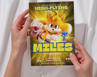 Invitación de cumpleaños de Miles / Invitación para fiesta de Tails Gamer (Plantilla de Canva)