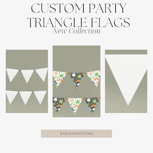 Custom Party Triangle Flags, Custom Design, Bunting, Garland ...
