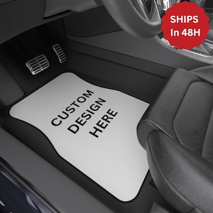 Custom Car Floor Mats Set of 4, Name or Photo, Universal 25×17, Anti-Slip, Car Accessories Gift, Customized Auto Mats, Car