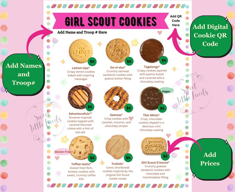 LBB Girl Scout Cookies Editable Canva Template Printable 2025 Price