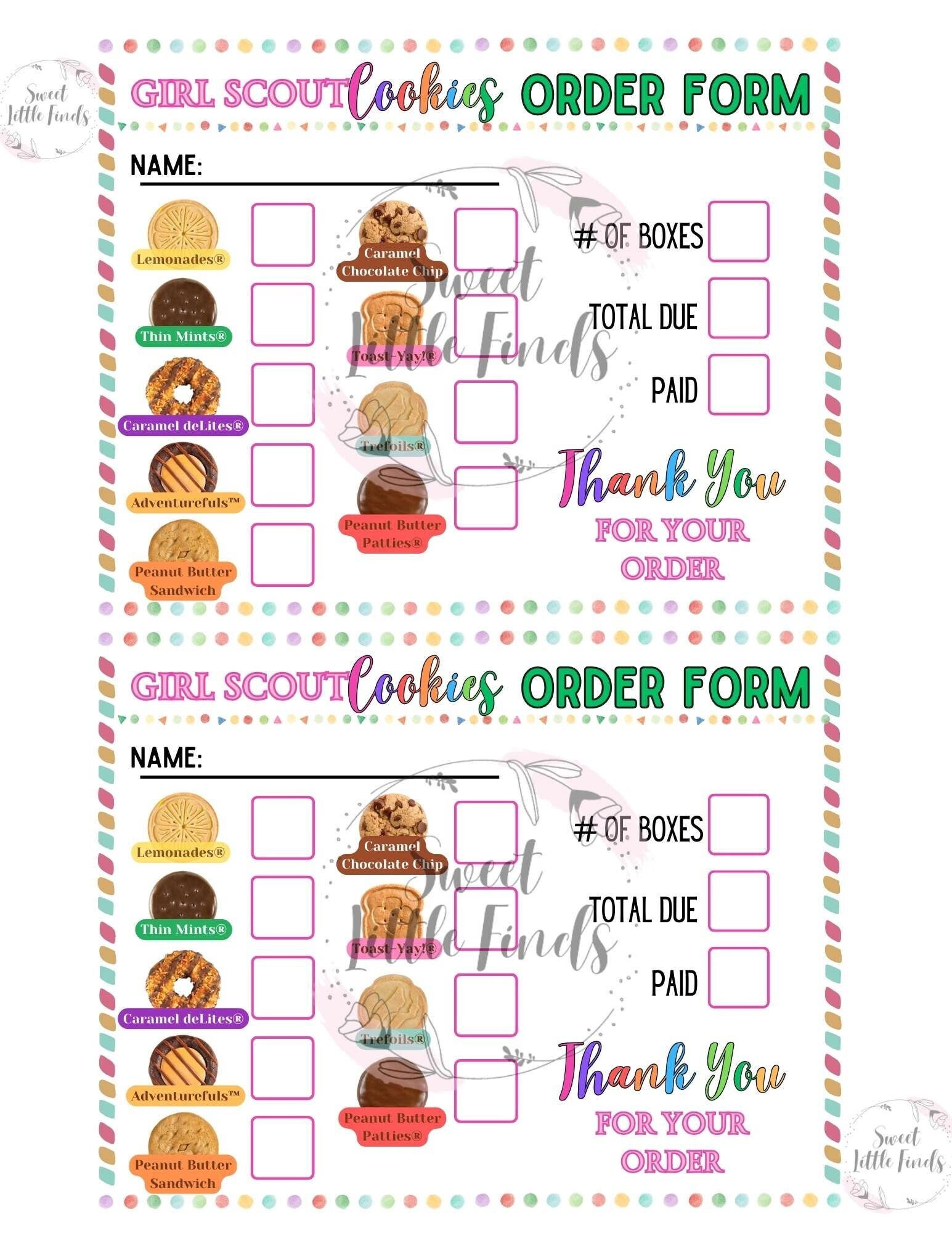 girl scout cookies abc 2025 printable order form, girl scout