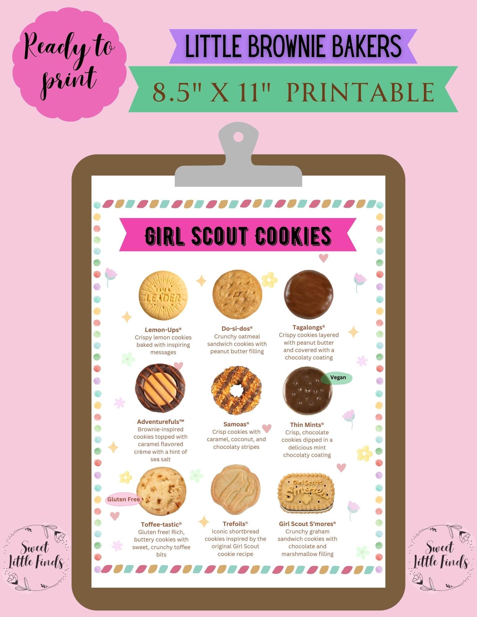 LBB Girl Scout Cookies Printable Cookie List Little Brownie Bakers ...