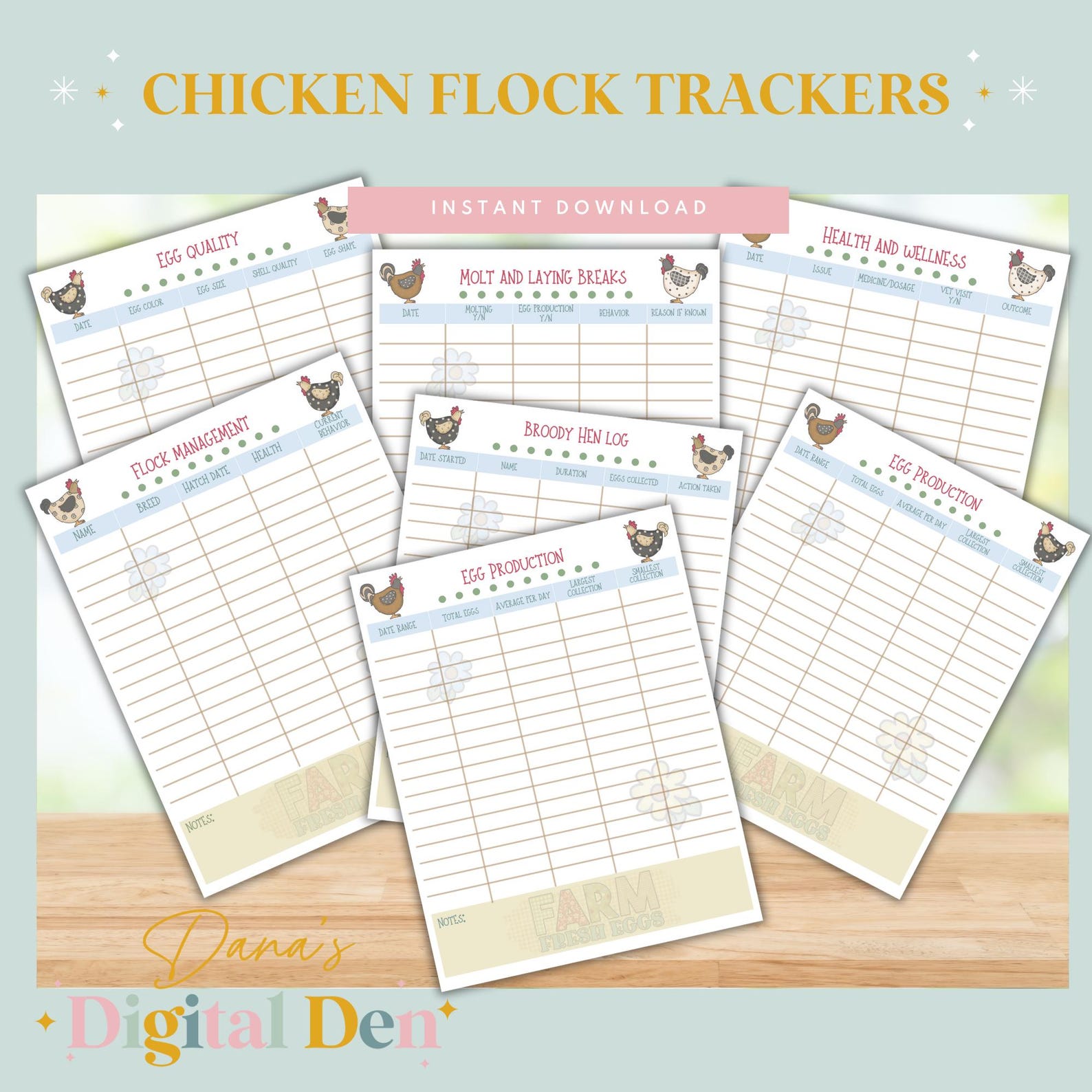 Ultimate Chicken Flock Management Bundle – Printable Flock Log, Egg ...