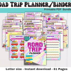 Road Trip Kit | Printable Planner | Vacation Planner | Road Trip Games | Vacation Travel Bundle | Packing List | Family Trip | Road Trip PDF