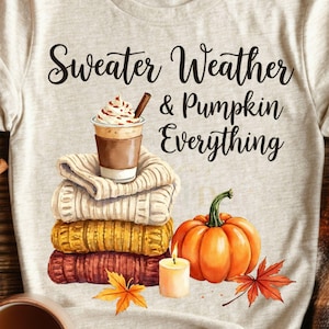 Sweater Weather PNG, Cozy Fall Sublimation Design, Autumn Sweaters Clipart, Cute Digital Download for Fall Shirts & Mugs