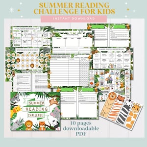 Summer Reading Challenge For Kids | Safari Theme Reading Games | Reading Bingo | Kids Reading Challenge | Printable Reading Activities | PDF