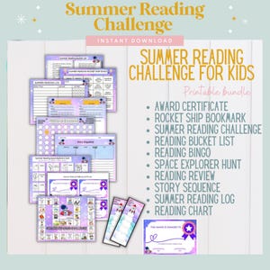 Summer Reading Challenge For Kids | Rocket Theme Reading Games | Reading Bingo | Kids Reading Challenge | Printable Reading Activities | PDF