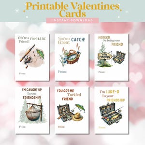 Valentinstagskarten mit Fischen-Thema für Kinder – Druckbare Karten im Klassenzimmer – Digitaler Download, Valentinstagskarten für Kinder