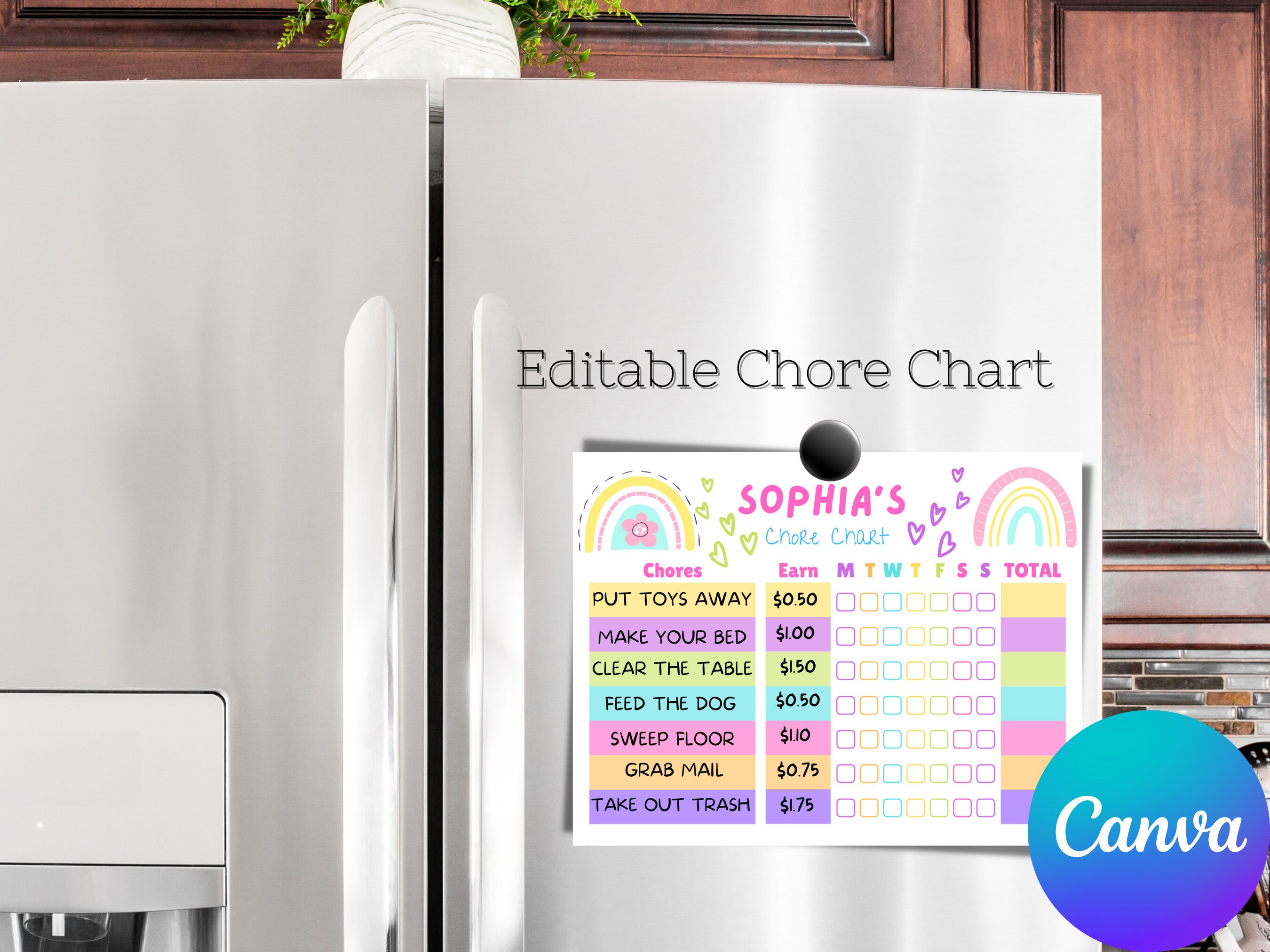 Allowance Tracker for Kids | Printable | Editable Allowance Tracker ...