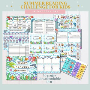 Summer Reading Challenge For Kids | Ocean Theme Reading Games | Reading Bingo | Kids Reading Challenge | Printable Reading Activities | PDF