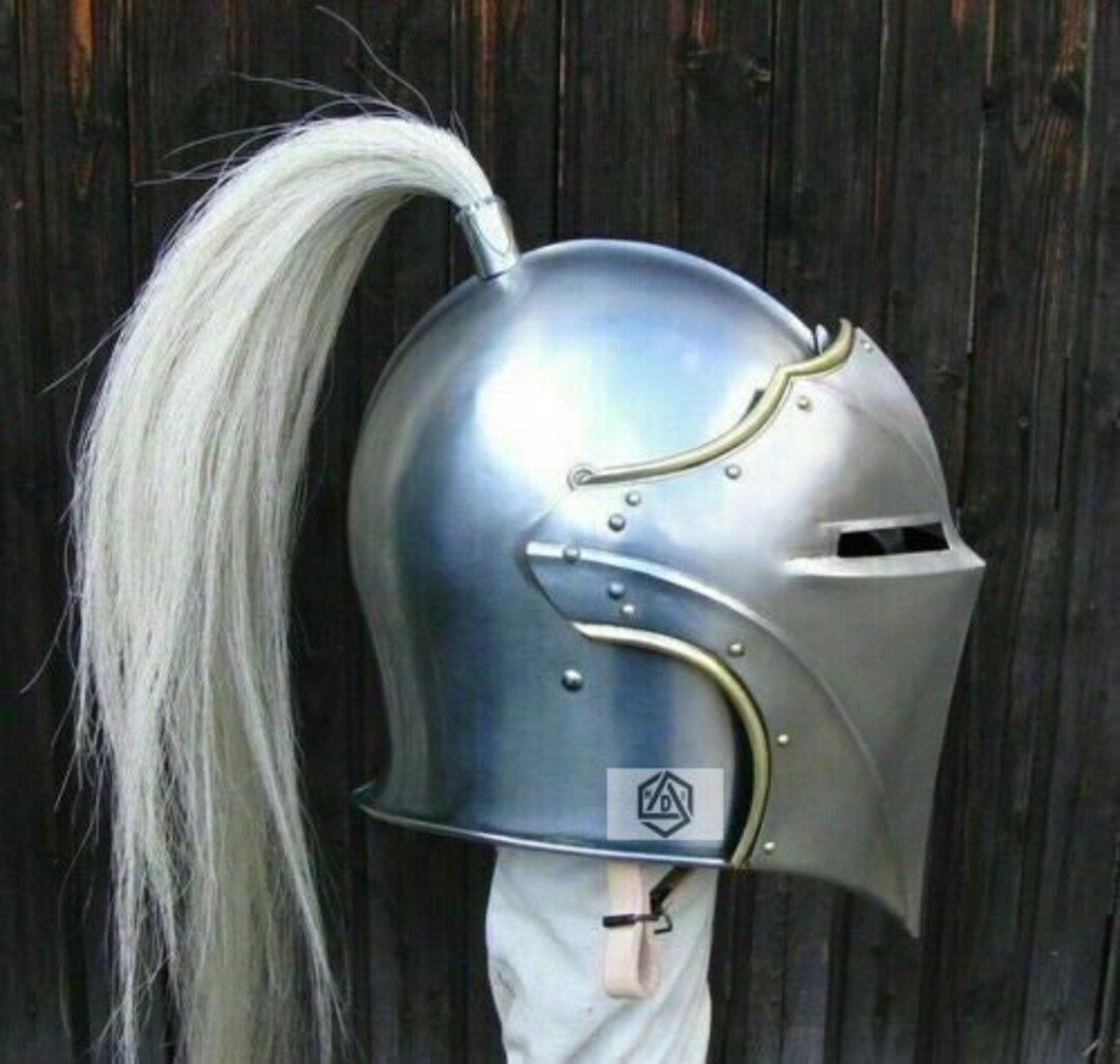 Helmet With Plume Medieval 18 Gauge Steel Fantasy Helmet Etsy Australia