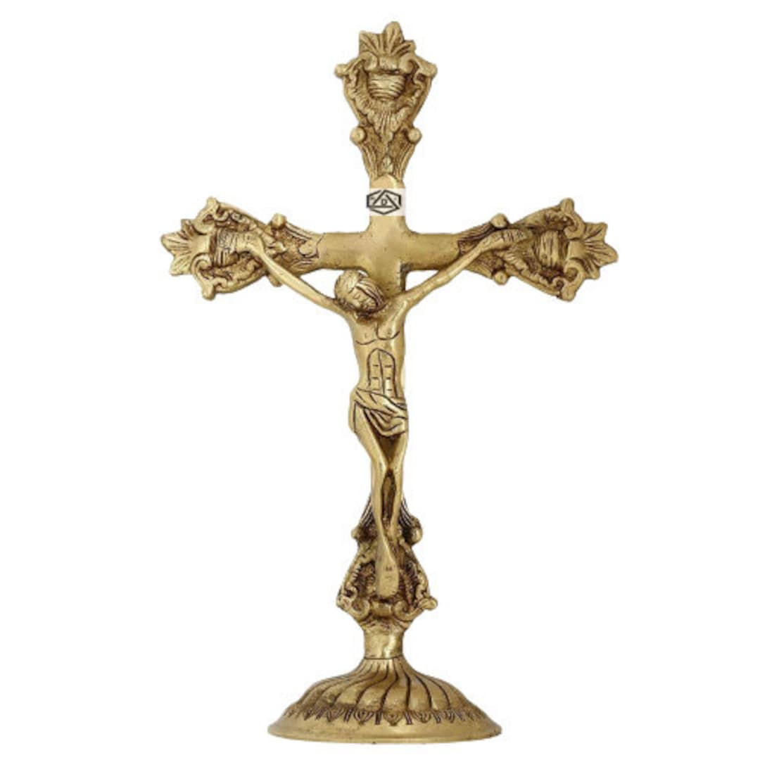 Brass Jesus Christ on Cross Idol Figurine Statue Sculpture 11 Etsy