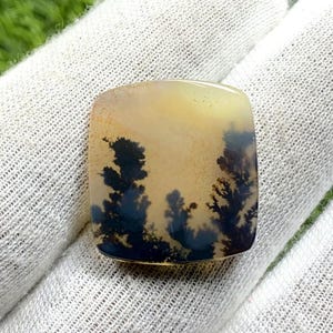 Designer Achat!! Dendritenachat, lose Edelstein Cabochon Dendritic Agate Rechteck Semi Precious für die Herstellung von Schmuck Hand Made: 25 x 23 mm