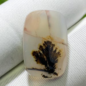 Designer Achat!! Dendritenachat, Edelstein Cabochon Dendritenachat Rechteck Halbedelstein zur Schmuckherstellung Handgemacht: 20 x 13 mm