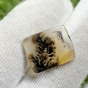 Designer Achat!! Dendritenachat, lose Edelstein Cabochon Dendritic Agate Rechteck Semi Precious für die Herstellung von Schmuck Hand Made: 15 x 10 mm